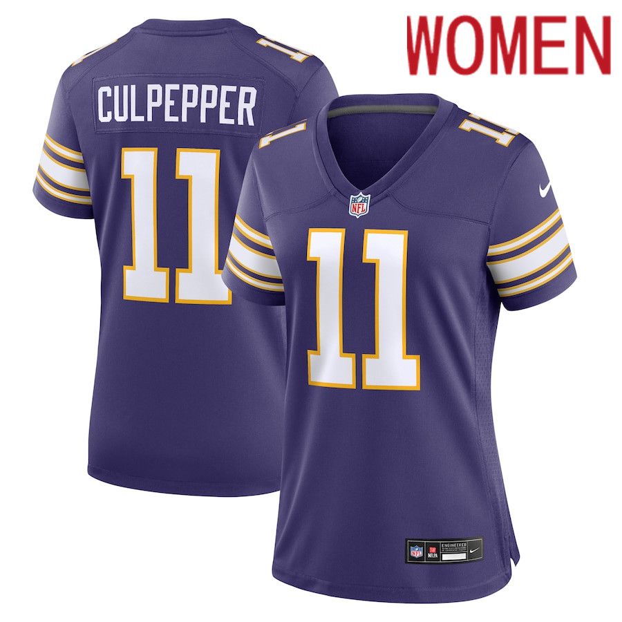 Women Minnesota Vikings 11 Daunte Culpepper Nike Purple Classic Retired Player Game NFL Jersey